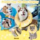 Inflatable Dog Cone Collar for Large Medium Small Dogs, Soft Adjustable Recovery Cone for Dogs Cats,Dog Neck Donut Alternative After Surgery Lemon,Small