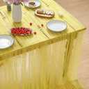 Horaldaily White Yellow Pearl Tablecloth, 60140 Inch, Rectangular