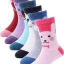 ANTSANG Kids Merino Wool Hiking Socks for Toddlers Boys Girls Warm Thick Thermal Crew Boot Heavy Cozy Gift Socks 6 Pairs (8-12 Years)