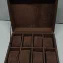 SANZIE 8-Slot Watch Box for Mens Watch Case with Removable Watch Pillows, Watch Holder Organizer Watch Storage with Brown Synthetic Leather (Brown)