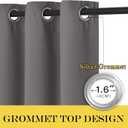 NICETOWN Grey Blackout Patio Sliding Door Curtains 84 inch Length, Grommet Room Divider Thermal Insulated Curtain Drapes for French Door/Living Room (Gray, W100 x L84, 1 Panel)