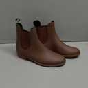 DaeRainy Women's Ankle Rain Boots Waterproof Chelsea Rain Boots Women Short Rain Booties for Outdoor (7.5, Brown)