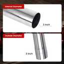 Richeer 3 Inch O.D. T304 Stainless Steel Straight Exhaust Pipe,47.3" Long