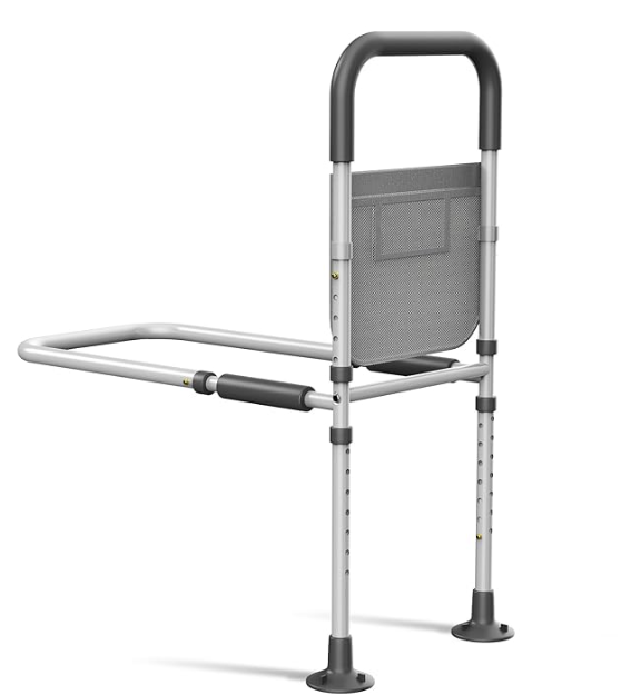 Bed Rails for Elderly Adults Safety: with Motion Sensor Light & Storage Bag -Adjustable Bed Assist Rail for Seniors - Side Bed Rail Handle Support Bar Bed Guard Rails - Fit King Queen Full Twin Bed