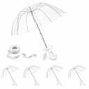 Clear Umbrella Bulk, Bulk Umbrellas for Wedding, 39 Inch Transparent POE Dome Umbrella with Auto Open, Stainless Steel Frame and White J Handle, for Wedding Guests, Photography and Outdoor Parties (20)
