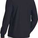 Scrub Shirt for Men Lab Medical Polo Nurse Doctor Stand Up Collared Long Sleeve Medicine Work Top (Black, XXL)