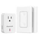 DEWENWILS Wireless Remote Wall Switch and Outlet, Plug in Remote Control Outlet Light Switch for Christmas Decoration, No Wiring, Expandable, 100ft RF Range, ETL Listed (2 Switches and 1 Receiver)