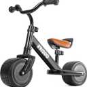 KRIDDO 1-2 Year Old Balance Bike, Mini Cruiser for First Birthday, Black