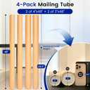 4 Pack Poster Mailing Tubes with Caps, Heavy Duty Cardboard Poster Tube, Shipping Tube for Prints, Documents, Crafts & Golf Clubs (4in*48in, 3in*48in)