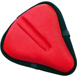 Bikeroo Comfort Bike Seat Cushion - Padded Gel Cover for Exercise, Mountain & Road Bikes, Universal Fit for Peloton & Stationary Bikes (Red)
