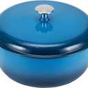 Amazon Basics Enameled Cast Iron Dutch Oven Pot with Lid, Dual Handles, Heavy-Duty, Oven Safe, Round, 4.3-Quart, Blue