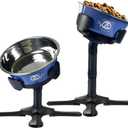Adjustable Elevated Dog Bowl Stand with Non-Slip Base - 3 Height & Tilt Settings, Fits 14-24.5cm Bowls, Raised Stainless Steel Dish for Large Breed, Medium & Small Dogs, Cats