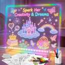Led Drawing Board with 8 Colors, 13"x10" Acrylic Dry Erase Board with 13 Light Effects, Glow Doodle Board Gifts for Kids for Easter Halloween Christmas Birthday Gifts Presents1set Pen