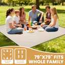 G GOOD GAIN Waterproof Picnic Blanket, 79"x79" Extra Large Beach Mat for 6 to 8 Adults, Machine Washable Outdoor Blanket for Camping, Grass, Park, Camping, Concerts, MiddleSand