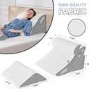 Yojoker 4PCS Orthopedic Bed Wedge Pillow Set for Sleeping, Post Surgery Foam Pillow for Body, Back and Leg Pain Relief, Triangle Adjustable Support Pillow - Acid Reflux, Anti Snoring & GERD Sleeping
