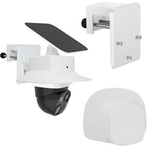 Gutter Mount Bracket and Rain Cover Compatible with Eufy Security SoloCam S340,Security Camera Accessories Camera Gutter Mount and Sun Rain Shade Cover Shield for Outdoor(White)