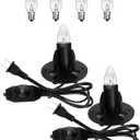 Himalayan Salt Lamp Cord Replacement with Dimmer Switch(2-Pack) and E12 Halogen Salt Lamp Bulbs(6-Pack) New Series (5 Feet Cord & 3.34 Inch Base)