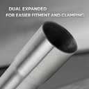 1 Inch Exhaust Pipe 12" Length, T304 Stainless Steel Mandrel Tubing,1"(25mm) OD Flared Slip-Fit End Ducting,Universal Three and a half Straight Tailpipe Connector Adapte