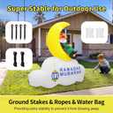 Dawdix 5FT Inflatable Ramadan Decorations, Blow Up Ramadan Crescent Moon with LED Lights, Muslim Islamic Eid Mubarak Inflatables Decor for Outdoor Holiday Party, Yard, Garden