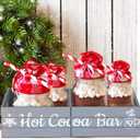 Hoolerry Hot Cocoa Bar Rustic Farmhouse Hot Cocoa Bar Organizer Wood Tray Holder Box Station for Chocolate Maker, Coffee Countertop Station Organizer, Decorative Storage Bins, Cocoas Lovers Gift