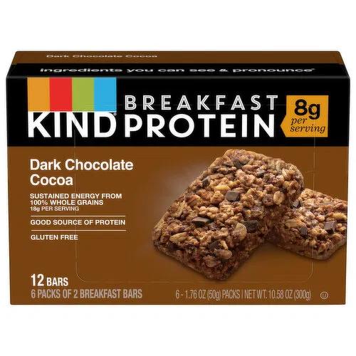 Kind Dark Chocolate Cocoa Breakfast Bars, 12 Bars, Best By: 09 FEB 2026