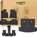 Lasfit Floor Mats & Backrest Mats & Cargo Mat for Hyundai Santa Fe 2026 2025 2024 (Fit Gas & Hybrid), All Weather TPE Custom Fit Floor Liners for Santa Fe Full Set Car Mats Accessoires, Black