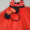 Eledobby Girls Polka Dots Princess Dress Up Mini Mouse Costume Toddler Christmas Birthday Gift Party Tulle Dress Red, Size 120