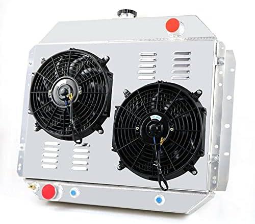 Cubauto 4 Row Core Radiator for 1966-1979 Ford F100 F150 F250 F350 Pickup Truck Brocon 1967 1967 1969 1970 1971 1972 1973 1974 1975 1976 1977 1978 All Aluminum Downflow Radiator+2X12" Fan W/Shroud