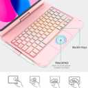 CC Store for iPad (A16) 11th 10th Generation Case with Keyboard - 7 Color Backlit 360 Swivel Multi-Touch Track Pencil Holde for iPad 11-inch A16 2025 10th Gen 10.9 Inch 2022(Rose Gold)