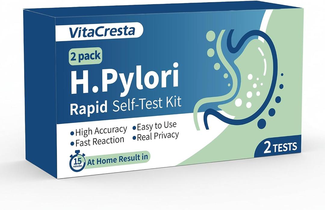 H Pylori Test Kit – 2 Pack H. Pylori Stool Antigen Home Test, Easy at-Home Screening, Fast 10–15 Min Results, No Lab Required