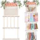 POVETIRE Headband Holder Hair Bows Organizer for Girls, Hair Accessories Display Storage Wall Hanging Decor for Baby Nursery Toddler Girls Room (Flower mesh hook)