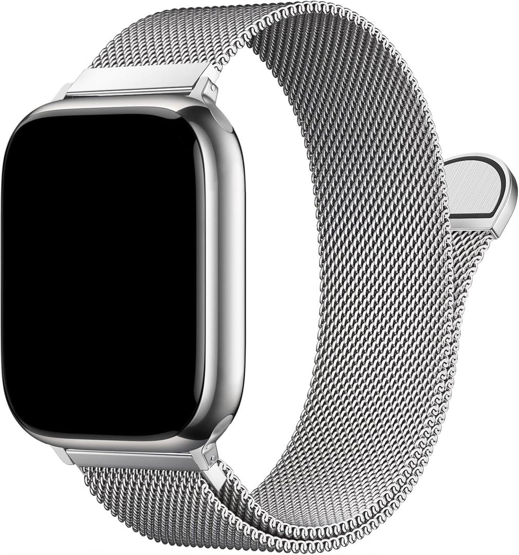 Stainless Steel Compatible with Apple Watch Bands 46mm 44mm 45mm 49mm men and women, Magnetic Clasp Replacement for iWatch Ultra Series 11 10 9 8 7 SE 6 5 4 3 2 1Silver