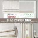 Madison Park Galen Cordless Roman Shade, 39"W x 64"H, Sheen Ivory Room Darkening, Thermal Insulated, Energy Efficient Window Blind with Subtle Sheen Basketweave Fabric for Privacy