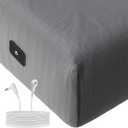 Grounding Fitted Sheets Queen Size, Grounding Sheets Queen with 10% Silver Fiber, 15'' Deep Pocket Grounded Fitted Bed Sheets for Better Sleep & Wellness, 60"x80"x15", Gray