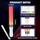 Lewtemi 6 Pcs K-pop Lightstick LED Glow Sticks 15 Color Reusable J-pop Concert Stick, Manual and Automatic Mode, Idol Flashing Glow Sticks Party Supplies for Raves Emergency Camping