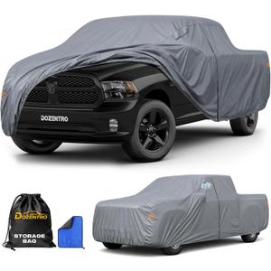 Ram 1500 Truck Cover Custom Fit 2009-2026 Crew Cab Short Bed(5.7'-6.4',NO Fit RHO) with Door Zipper, 10 Layers Outdoor Heavy Pickup Truck Cover Waterproof All Weather, Wind Dust Sun Protector.