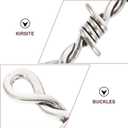 ARTIBETTER Barbed Wire Thorns Jewelry Pendant: 60Pcs Necklace Thorn Pendant Alloy Connector Charms for DIY Jewelry Making Crafting Silver
