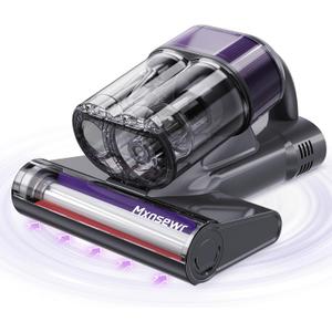 Mattress Vacuum Cleaner, Ultrasonic Bed Vacuum Cleaner with 18Kpa Strong Suction, 150F Heat & 253.7nm UV-C Light, Intelligent Dual Cup, One-Click Dust Removal for Bed, Sofa, Pet Hair, Grey (Gray)