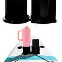 Paddleboard Cup Holder, Kayak Drink Holder for Paddle Board Cup and Phone Holder, Sup Surfboards Canoes Kayak Paddle Board Accessories for Types of Cup Bottle Drink (Black)