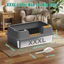 OROLEY 2PACK Stainless Steel Litter Box with High Sides Lid, Extra Large XXXL Litter Box for Big Cats, Metal Kitty Litter Boxes with Anti-Leakage Enclosure,Non-Stick