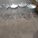 12 Packs 32 oz Mason Jars, Wide Mouth Mason Jars with Lids and Bands and 6 White Plastic Mason Jar Lids, Canning Jars for Overnight Oats, Food Storage, Dry Food, Snacks, Candies 