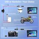 5" Motorcycle CarPlay Wireless for Apple CarPlay & Android Auto,W522 Car Play Motorbike Waterproof Touch Screen with Dual Bluetooth,GPS Navigation,Siri/G-Assist,EQ,USB/Hardwired Power Supply