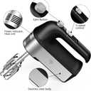 Hand Mixer Electric, 450W Kitchen Mixers with Scale Cup Storage Case, Turbo Boost/Self-Control Speed + 5 Speed + Eject Button + 5 Stainless Steel Accessories, For Easy Whipping Dough, Cream, Black
