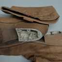 iiimmu Cowgirl Boots Women Knee High Boots Pointed Toe and Block Heel Cowboy Suede and Faux Leather Boots with Embroidered (9.5, Light Brown)