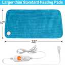 Boileau Electric Heating Pad for Back Pain and Period Cramps Relief, 17"x33" Extra Large XXXL, 3 Heating Levels Heat Pad with 2-Hour Auto Shut Off, Gifts for Women and Mom, Blue
