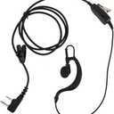 G Shape 2 Pin Walkie Talkie Earpiece Headset Compatible with Baofeng UV-5R Retevis H-777 RT21 RT22 Arcshell AR-5 Two Way Radio (2 Pack)