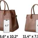 Vegan Leather Tote Bags for Women Large Tote Retro Top-handle Bag Trendy Work Bag PU Leather Purses  15.3" x 8.6" x 10.2"