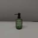 Green Glass Soap Dispenser with Black Pump, 15oz Liquid Hand Dispenser, Refillable Lotion Dish Soap Dispenser for Modern Home Decor, Bathroom, Kitchen Countertop, Hotel