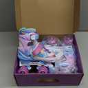 Roller Skates for Kids Ages 5 6 8 12 Year Old 4 Size Adjustable Quad Roller Skates for Girls Boys Toddler with Light Up Wheels Best Children Gift for Beginners Indoor Outdoor Sports (Small - Little Kid, Purple)