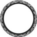 Black and Gray Stars Steering Wheel Cover Universal 15 Inch Cute and Fashionable Car Accessories Protector for Women Men (One Size)